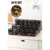 Vienev 18li Beyaz Serigrafi Etiketli Peggy Dikdörtgen Saklama Kabı 6x(1,3-2-3,2 lt) Antrasit