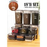 Vienev 18LI Peggy Dikdörtgen Saklama Kabı Seti 6x( 1900ML, 800ML, 400ML ) Etiketli - Antrasit