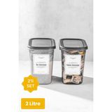 Vienev 2 Litre Plastik Deterjan Saklama Kutusu Gri Renk Kilitsiz Kapak ile Şık Düzenleme
