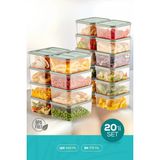 Vienev 20LI Buzdolabı Düzenleyici Organizer Mikrodalgaya Uygun Difriz Saklama Kabı Mint