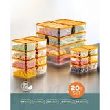 Vienev 20LI Buzdolabı Düzenleyici Organizer Mikrodalgaya Uygun Difriz Saklama Kabı Turuncu