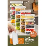 Vienev 24lü Hava Geçirmez Saklama Kabı Seti Gri 24lü 6x 250-500-750-1200 ML Gri
