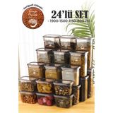 Vienev 24LÜ Peggy Dikdörtgen Saklama Kabı Seti 6x( 1900ML, 1500ML, 1150ML, 800ML ) Etiketli - Antrasit