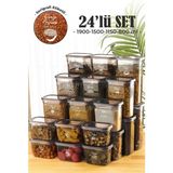 Vienev 24lü Peggy Dikdörtgen Saklama Kabı Seti 6x( 1900ml, 1500ml, 1150ml, 800ml ) Etiketli