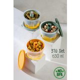Vienev 3 Adet Mini Zeytin Turşu Peynir Saklama Kabı Kahvaltılık Sunum Kasesi