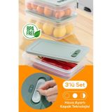Vienev 3lü Ayarlı Sebze Ve Meyve Saklama Kabı Seti Mint 1x 2.5-3.8-5 L Mint