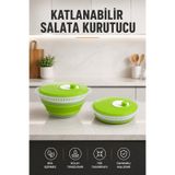 Vienev 4.5 Lt Katlanabilir Silikon Sebze Meyve & Salata Kurutucu Yeşil