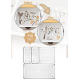 Vienev 4lü Şeffaf Çekmece Içi Modüler Düzenleyici Organizer 2x(K.dkdrtgn) 1x(B.dkdrtgn B.kare)