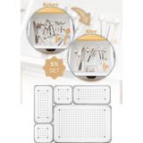 Vienev 5li Şeffaf Çekmece Içi Modüler Düzenleyici Organizer 2x(K.kare K.dkdrtgn) 1x (O.dkdrtgn)