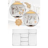 Vienev 7li Şeffaf Çekmece Içi Düzenleyici Organizer 2x(O.DKDRTGN) 4x(K.DKDRTGN) 1x(D.DKTRGN)