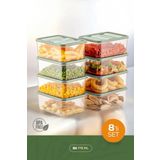 Vienev 8li Buzdolabı Düzenleyici Organizer Mikrodalgaya Uygun Difriz Saklama Kabı Mint