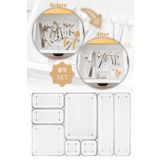 Vienev 8li Şeffaf Çekmece İçi Düzenleyici Organizer 2x(D.K.Dkdrtgn K.Kare) 1x(O.Dkdrtgn B.Kare)