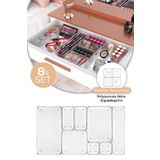 Vienev 8li Şeffaf Çekmece Içi Organizer 1x(B.DKDRTGN,B.KARE,D.DKDRTGN,O.DKDRTGN)2x(K.DKDRTGN,K.KARE)