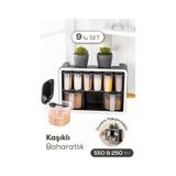 Vienev 9lu Standlı Kendinden Yapışkanlı Kaşıklı Baharatlık Seti Antrasit
