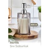 Vienev Akrilik Sıvı Sabunluk 300 ml Şeffaf Antrasit 1993