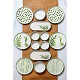 Vienev Art Botanik 14 Parça 6 Kişilik Stackable Kahvaltı Takımı - Lüx Kahvaltılık Sunum Seti Tabağı