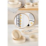 Vienev Axial 14 Parça 6 Kişilik Stackable Kahvaltı Takımı - Lüx Kahvaltılık Sunum Seti Tabağı