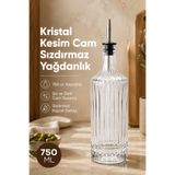 Vienev Cam Yağdanlık 750 cc Yağ Sirke Şişesi Sızdırmaz Kristal Kesim