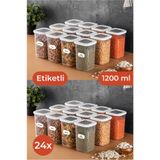 Vienev Etiketli Foly Kare Erzak Saklama Kabı Seti 24lü 1,2 Orta Boy Beyaz