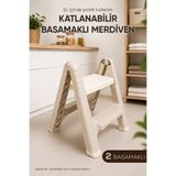 Vienev Katlanabilir 2 Basamaklı Tabure Mutfak Banyo İçin Plastik Merdiven Ev Tipi Kompakt Pratik Tasarım