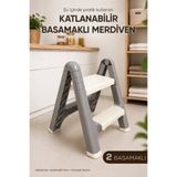 Vienev Katlanabilir 2 Basamaklı Tabure Mutfak Banyo İçin Plastik Merdiven Ev Tipi Kompakt Pratik Tasarım