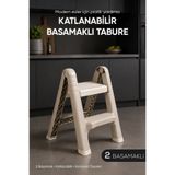 Vienev Katlanabilir Basamak Tabure 2 Basamaklı Plastik Merdiven Mutfak Kiler Banyo İçin Kompakt Ev Tipi