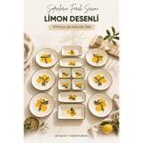 Vienev Limon Desenli Seramik Kahvaltı Takımı 14 Parça Ikram Sunum Tabak Seti