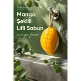 Vienev Mango Şekilli Lifli Katı Sabun 11,5x7x4,2 cm Peeling Etkili Asılabilir Dekoratif Banyo El Sabunu