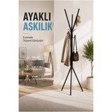 Vienev Metal Ayaklı Portmanto Askısı, Dekoratif Askılık, Metal Ayaklı Elbise Askısı