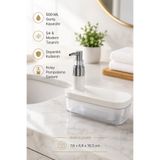 Vienev Modern Beyaz Sıvı Sabunluk 500 ml | Şık Banyo ve Mutfak Dispenseri - Yayvan Tasarım