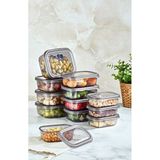 Vienev Peggy 12LI Dikdörtgen Saklama Kabı Plastik 4X(400 Ml, 670 Ml, 1200 Ml) Sızdırmaz Tasarım - 660 ml - Gri