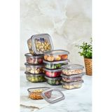 Vienev Peggy 12li Dikdörtgen Saklama Kabı Sığ 4x(400 ML, 670 ML, 1200 ML)