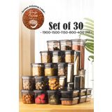 Vienev Peggy 30lu Dikdörtgen Saklama Kabı Çeyiz Seti 6x(1,9 1,5 1,15 0,8 0,4 Litre) Serigrafi Etiketli