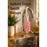Vienev Pembe Salkım Üzüm Şekilli Katı Sabun 7x22 cm Asılabilir Dekoratif Banyo El Sabunu