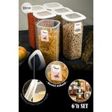 Vienev Renkli Etiketli Kare Erzak Saklama Kabı 6lı Set 1,75 Litre Beyaz