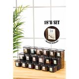 Vienev Renkli Etiketli Peggy Kare Erzak Saklama Kabı 6x(0,55 lt, 1,2 lt, 1,75 lt) Antrasit