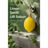 Vienev Sarı Limon Şekilli Lifli Katı Sabun 10,5x8x4,4 cm Peeling Etkili Asılabilir Dekoratif Banyo El Sabunu