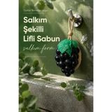 Vienev Siyah Üzüm Şekilli Lifli Katı Sabun 10,5x7x5,2 cm Peeling EtkiliAsılabilir Dekoratif Banyo El Sabunu