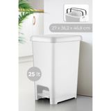 Vienev Slim Pedallı Çöp Kovası 25 Litre Beyaz