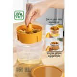 Vienev Sunumluk Zeytin Turşu Peynir Çok Amaçlı Süzgeçli Saklama Kabı Sarı