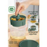 Vienev Sunumluk Zeytin Turşu Peynir Çok Amaçlı Süzgeçli Saklama Kabı Yeşil