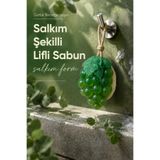 Vienev Yeşil Üzüm Şekilli Lifli Katı Sabun 10,5x7x5,2 cm Peeling Etkili Asılabilir Dekoratif Banyo El Sabunu