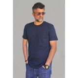 Vien&Karl Erkek Lacivert Slim Fit Bisiklet Yaka Pamuk Elastan Basic Tişört - XL