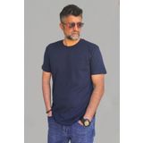 Vien&Karl Erkek Lacivert Slim Fit Bisiklet Yaka Pamuk Elastan Basic Tişört