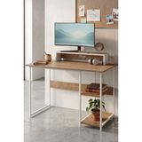 Vienna 2 Raflı Metal Ayak Çalışma Masası Laptop Bilgisayar Masası 60x120cm, Beyaz - Çam