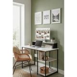 Vienna 2 Raflı Metal Ayak Çalışma Masası Laptop Bilgisayar Masası 60x120cm, Siyah - Beyaz
