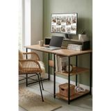 Vienna 2 Raflı Metal Ayak Çalışma Masası Laptop Bilgisayar Masası 60x120cm, Siyah - Çam