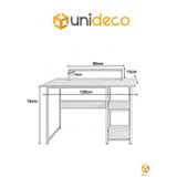 Vienna 60x120cm 2 Raflı Metal Ayak Çalışma Masası Laptop Masası Bilgisayar Masası Beyaz - Çam