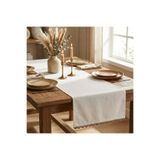 VİENNA Canvas Runner 40x140 cm – El Yapımı Modern Dantel Detaylı Runner