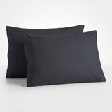 Vienna Home %100 Pamuk Flanel Yastık Kılıfı 2'li Set 50X75 cm Yumuşak Kışlık Fermuarsız Kolay Geçmeli Açık Uç Tasarım - Siyah - 50 x 75